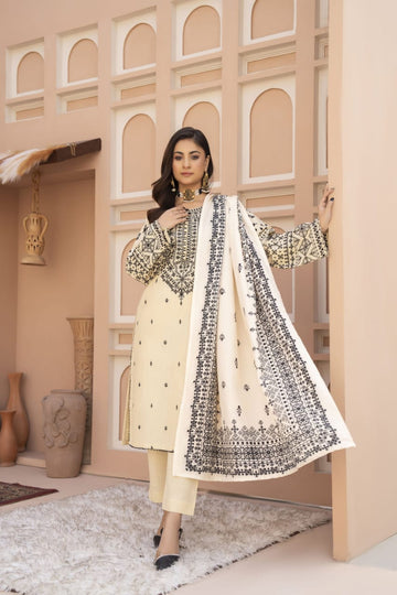 White Jewel 3Pc - Embroidered Lawn Dress
