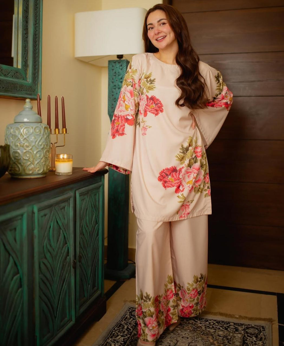 PRINT 2PC CO- SET PREET HANIA AMIR